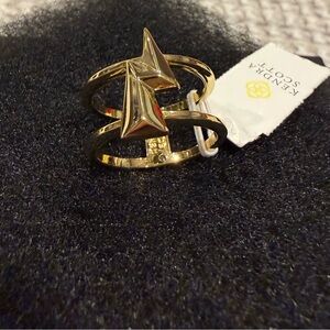 Kendra Scott Gold Double Band Ring with Geometric Design